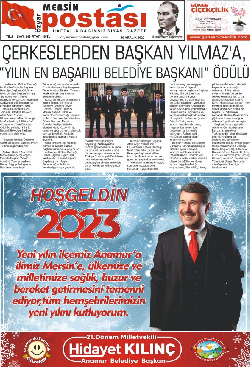 ÖZYAR MERSİN POSTASI GAZETESİ;