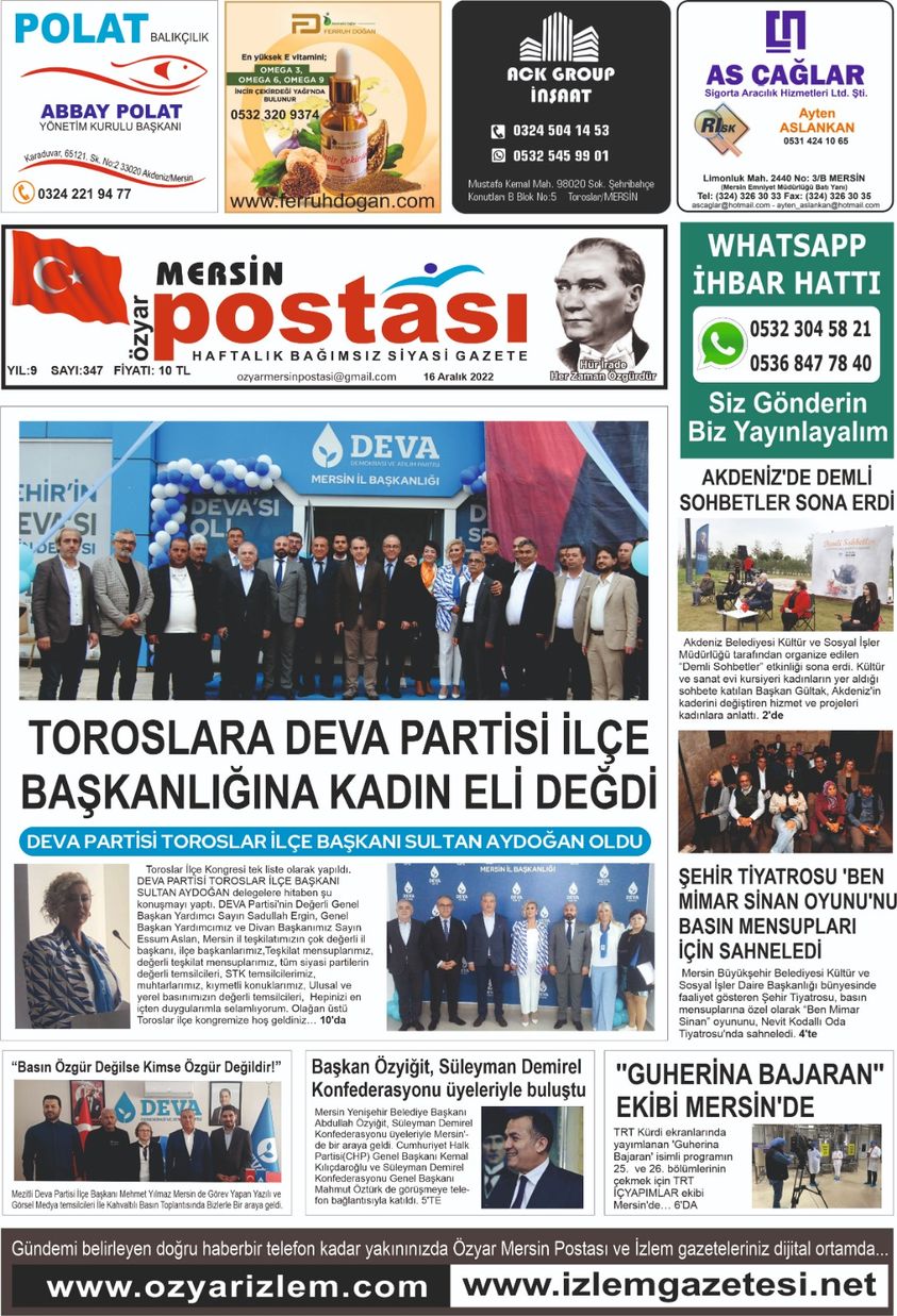 gazete özyar mersin postası sayı ;347