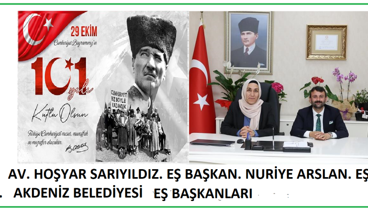 29 EKİM CUMHURİYET BAYRAMI KUTLAMA MESAJI