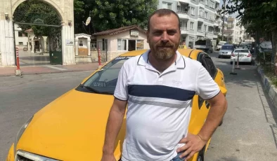 Mersin’de El Freni Çekilmeyen Otomobili Taksici Durdurdu