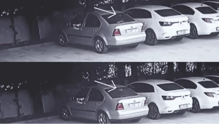 Mersin’de Yorgun Mermi Park Halindeki Aracın Camına İsabet Etti