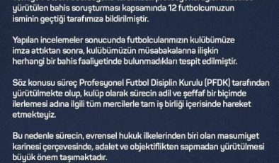 TFF’nin bahis soruşturmasında Yeni Mersin İdman Yurdu: Resmî açıklama geldi