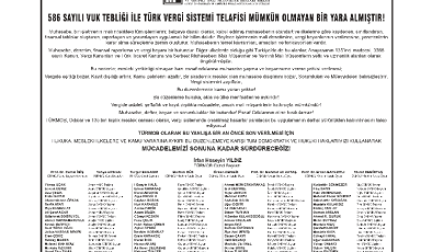 MALİ MÜŞAVİRLERDEN HÜKÜMETE SERT TEPKİ: “VERGİ SİSTEMİ TELAFİSİ İMKÂNSIZ BİR YARA ALMIŞTIR!”