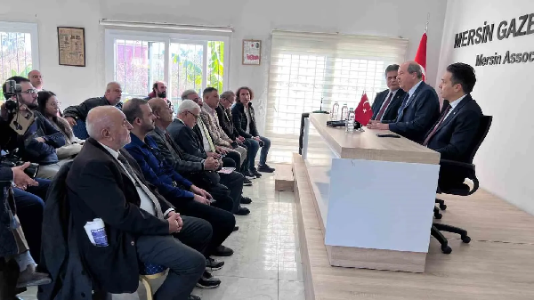 KKTC 5’inci Cumhurbaşkanı Ersin Tatar, Mersin temasları kapsamında Mersin Gazeteciler Cemiyeti’ni ziyaret etti;