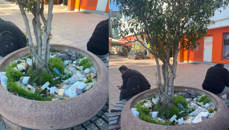 Akdeniz’de oturma banklarının yanı çöp yığınına döndü!
