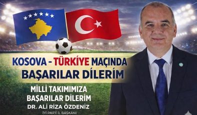 kosava -türkiye  milli maçı başarılar dileme  mesajı