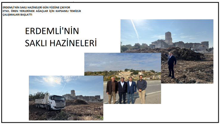 ERDEMLİ’NİN SAKLI HAZİNELERİ GÜN YÜZÜNE ÇIKIYOR  ETSO, ÖREN YERLERİNDE AĞAÇLAR İÇİN KAPSAMLI TEMİZLİK ÇALIŞMALARI BAŞLATTI