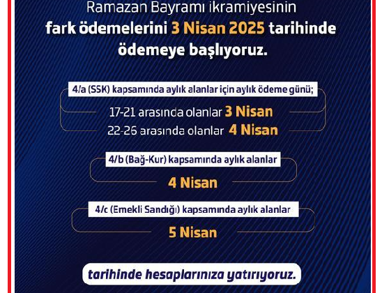 Bayram ikramiyesi fark ödemeleri yarın başlıyor