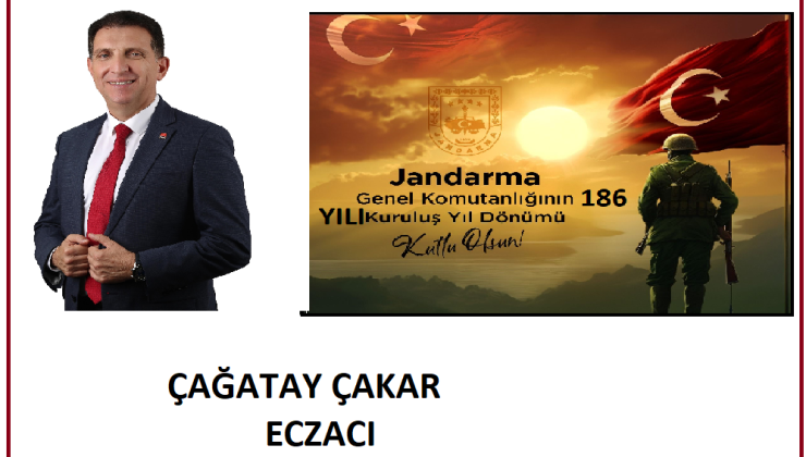 JANDARMA TEŞKİLATININ 186 KURULUŞ YIL DÖNÜMÜ KUTLAMA MESAJI