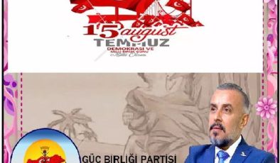 15 temmuz anma mesajı