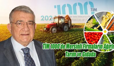 Türkiye İhracatçılar Meclisi (TİM) tarafından yayınlanan Türkiye’nin İlk 1000 İhracatçı Listesi açıklandı. Açıklanan listede, Mersin merkezli olarak 17 firma yer almaktadır. Bu firmaların 11’i tarım ve gıda sektöründe faaliyet göstermektedir.