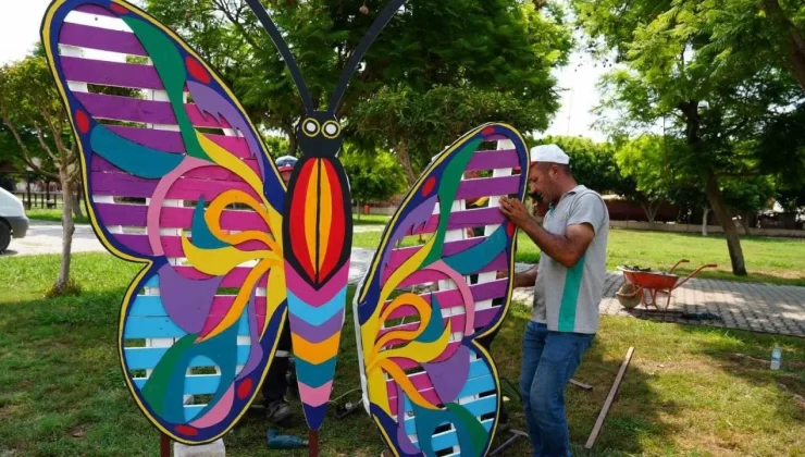Erdemli’de atık malzemelerle park ve bahçelere estetik dokunuş