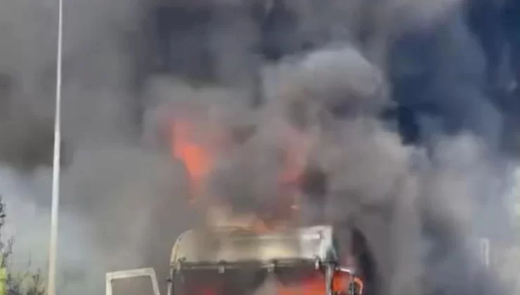 Mersin’de tır alev alev yandı