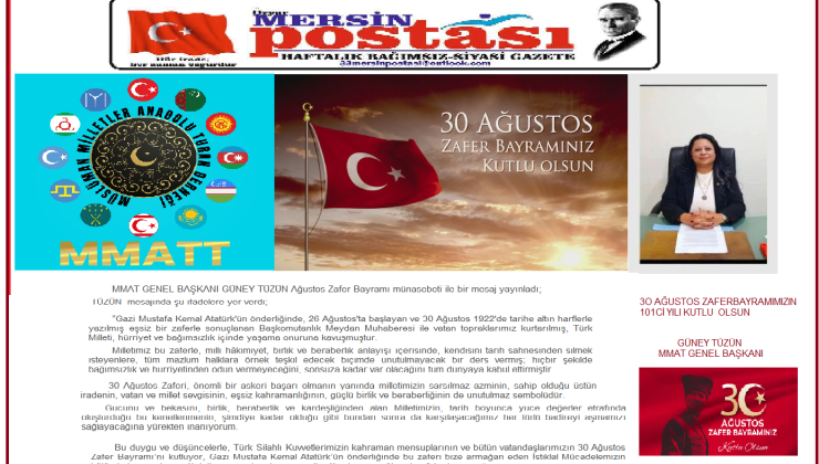 GÜNEY TÜZÜNDEN 30 AĞUTOS ZAFER BAYRAMI MESAJI