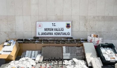 Mersin’de On Binlerce Kaçak Makaron Ele Geçirildi