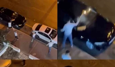 Araçlara saldırıp zarar verdiler: O anları vatandaşlar kaydetti
