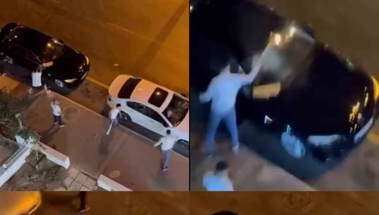 Araçlara saldırıp zarar verdiler: O anları vatandaşlar kaydetti
