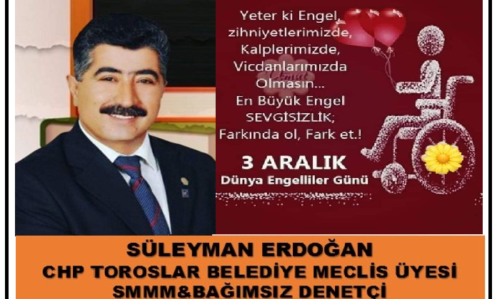 3 ARALIK DÜNYA ENGELLİLER GÜNÜ MESAJI