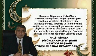 HALİT ŞİMŞEK’ten RAMAZAN BAYRAMI MESAJI