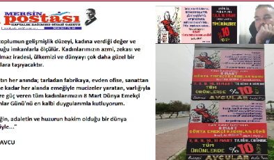 ZEKİ AVCU ,DAN 8 MART DÜNYA EMEKCİ KADINLAR GÜNÜ MESAJI