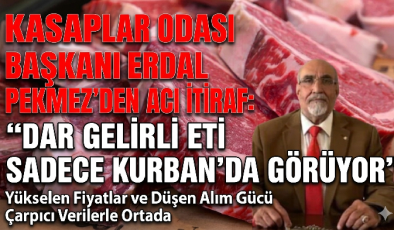 MERSİN KASAPLAR ODASI BAŞKANI PEKMEZ’DEN ACI İTİRAF: “DAR GELİRLİ ETİ SADECE KURBAN’DA GÖRÜYOR”