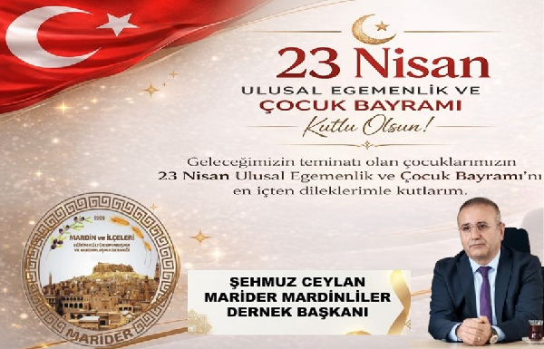 ŞEHMUS CEYLAN  MARİDER MERSİN  BAŞKANI  23 NİSAN MESAJI