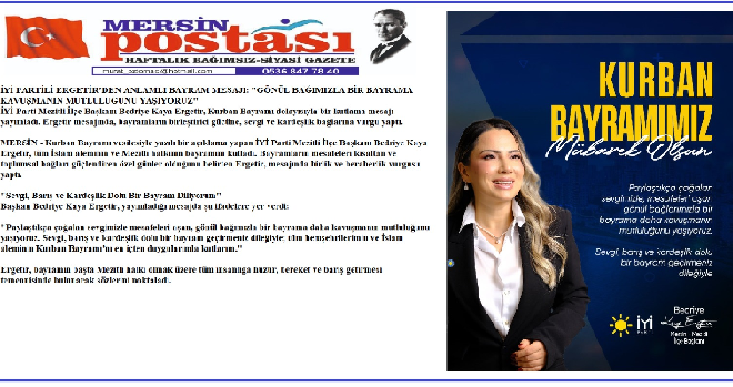 BEDRİYE KAYA ERGETİR  KURBAN BAYRAMI MESAJI