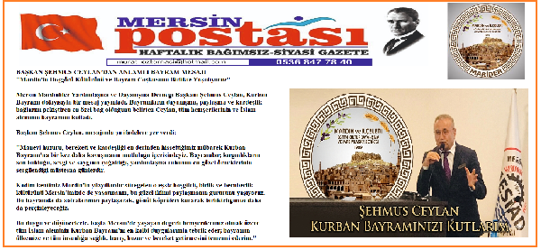 ŞEHMUS CEYLAN BAYRAM MESAJI