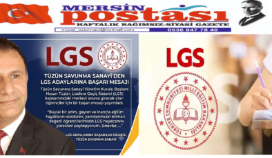 TÜZÜN SAVUNMA SANAYİ’DEN LGS ADAYLARINA BAŞARI MESAJI